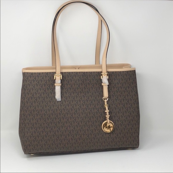 NWT Michael Kors Jet Set travel brown bag - Picture 4 of 7